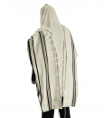 Talitnia Acrylic Tallit Imitation Wool Prayer Shawl - Black & Silver Stripes