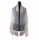 Ronit Gur Silk-Wool Tallit Prayer Shawl Set, Pink Apple Blossom Design