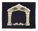 Dark Blue Velvet Tallit & Tefillin Bags - Silver Pillars