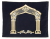 Dark Blue Velvet Tallit & Tefillin Bags - Gold Pillars