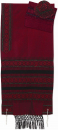 Handloom Woven Red Silk Tallit with Gold Threads by Rikmat Elimelech