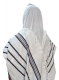 Acrylic+Non-Slip+Tallit%2C+Textured+Checkerboard+Weave+-+Black+and+Silver+Stripes