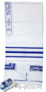 Talitnia Acrylic Tallit Imitation Wool Prayer Shawl - Blue & Silver Stripes