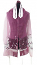 Ronit Gur Tallit Prayer Shawl Set, Deep Pink With Flower Design - Organza