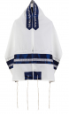 Ronit Gur Tallit Set with Blue and Silver Stripes