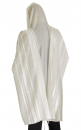 Prima A.A. Tallit Premium Quality Wool Prayer Shawl - White Stripes